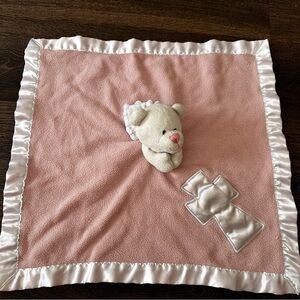 Baby Boom Girl Pink Angel Bear Lovey Cross Security Blanket Plush No Sound